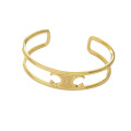 Shangjie OEM Cold wind simple bracelet Brass real gold bangles and bracelets 2021 gold bangle bracelet